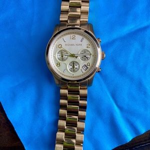 Michael Kors Oversized Runway Watch Gold Tone